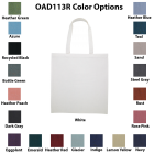 OAD113R Midweight Recycled Canvas Tote Bag Colors - Made in India - Bundle of 600+ Units (1 color imprint and free shipping included)