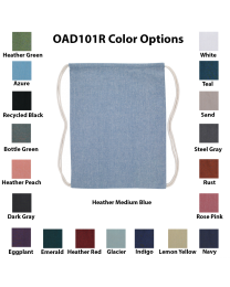 OAD101R Economical Recycled Canvas Sport Pack Colors - Made in India - Bundle of 216-599 Units (1 color imprint and free shipping included)