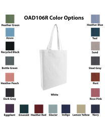 OAD106R Midweight Recycled Canvas Gusseted Tote Colors - Made in India - Bundle of 600+ Units (1 color imprint and free shipping included)